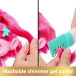 Trolls capelli glitter Regina Poppy Hair-tastic bambola con pettine glitterato e gel luccicante 15+ accessori inclusi - immagine 4