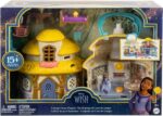 Mattel Disney Wish Playset portatile Casa di Asha di Rosas cottage 2 piani con personaggio di Star e 15+ mobili e accessori inclusi