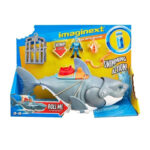 Imaginext Fisher Price squalo mega morso con Personaggio Subacqueo Gabbia e Accessori