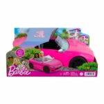 Cabrio di Barbie Veicolo Decapottabile Rosa a Due Posti con Ruote Funzionanti e Dettagli Realistici