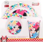 Set Micronde Minnie Piatto Ciotola e Bicchiere