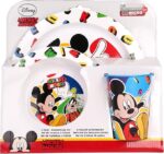 Set Micronde Mickey Topolino Cool Summer Piatto Ciotola e Bicchiere