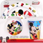 Set Micronde Mickey Topolino Cool Summer Piatto Ciotola e Bicchiere