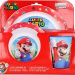 Set Microonde Super Mario Bros Piatto Ciotola e Bicchiere