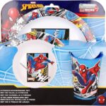 Set Microonde Spiderman Streets Piatto Ciotola e Bicchiere l'uomo ragno
