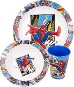 Set Microonde Spiderman Streets Piatto Ciotola e Bicchiere l'uomo ragno - immagine 2