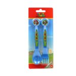 Set Posate Super Mario Bros 2 pezzi per bambini riutilizzabili in plastica composta da forchetta e cucchiaio