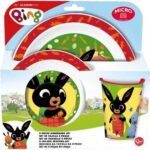 Set Micronde Bing 3 Pezzi Piatto Ciotola e Bicchiere