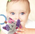 Clementoni Lovely Cat Rattle Morbido Peluche Gioco Neonato Sonaglino Passeggino Lavabile - immagine 3
