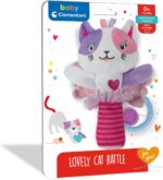 Clementoni Lovely Cat Rattle Morbido Peluche Gioco Neonato Sonaglino Passeggino Lavabile