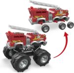 Hot Wheels Mega Bloks Monster Trucks Camion Pompieri Costruzioni con 284 Pezzi - immagine 3