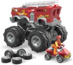 Hot Wheels Mega Bloks Monster Trucks Camion Pompieri Costruzioni con 284 Pezzi - immagine 5