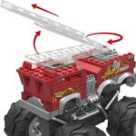 Hot Wheels Mega Bloks Monster Trucks Camion Pompieri Costruzioni con 284 Pezzi - immagine 2