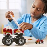 Hot Wheels Mega Bloks Monster Trucks Camion Pompieri Costruzioni con 284 Pezzi - immagine 4