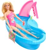 Barbie Playset Piscina include piscina scivolo telo e bevande - immagine 2