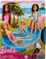 Barbie Playset Piscina include piscina scivolo telo e bevande