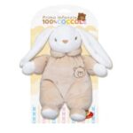 PELUCHE CONIGLIETTO BIANCO 25 CM CON SONAGLIO 100% COCCOLE DECAR