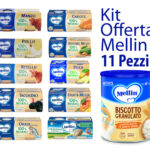 Kit Offerta Mellin 10 Omogeneizzati 4 carne 2 Verdure 2 Pesce 2 Frutta e 1 Biscotto Granulato