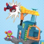 Marvel Hasbro Stunt Squad Crane Smash playset con Spider-Man e Green Goblin action figure in scala da 3,5 cm - immagine 6