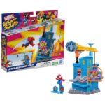 Marvel Hasbro Stunt Squad Crane Smash playset con Spider-Man e Green Goblin action figure in scala da 3,5 cm - immagine 8